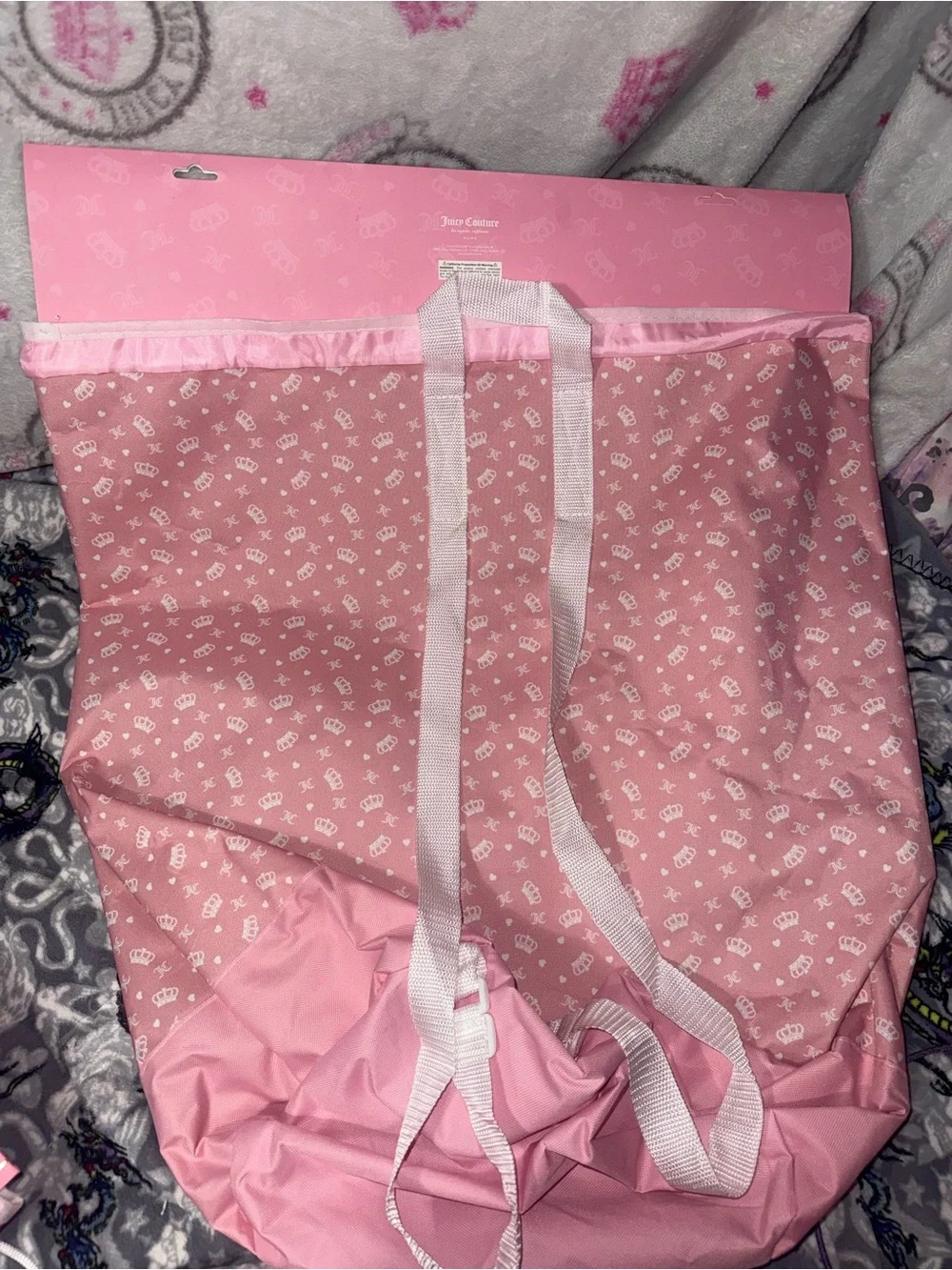 Juicy Couture Home Backpack Laundry Bag & Bonus Bath Caddy 2-Piece Set